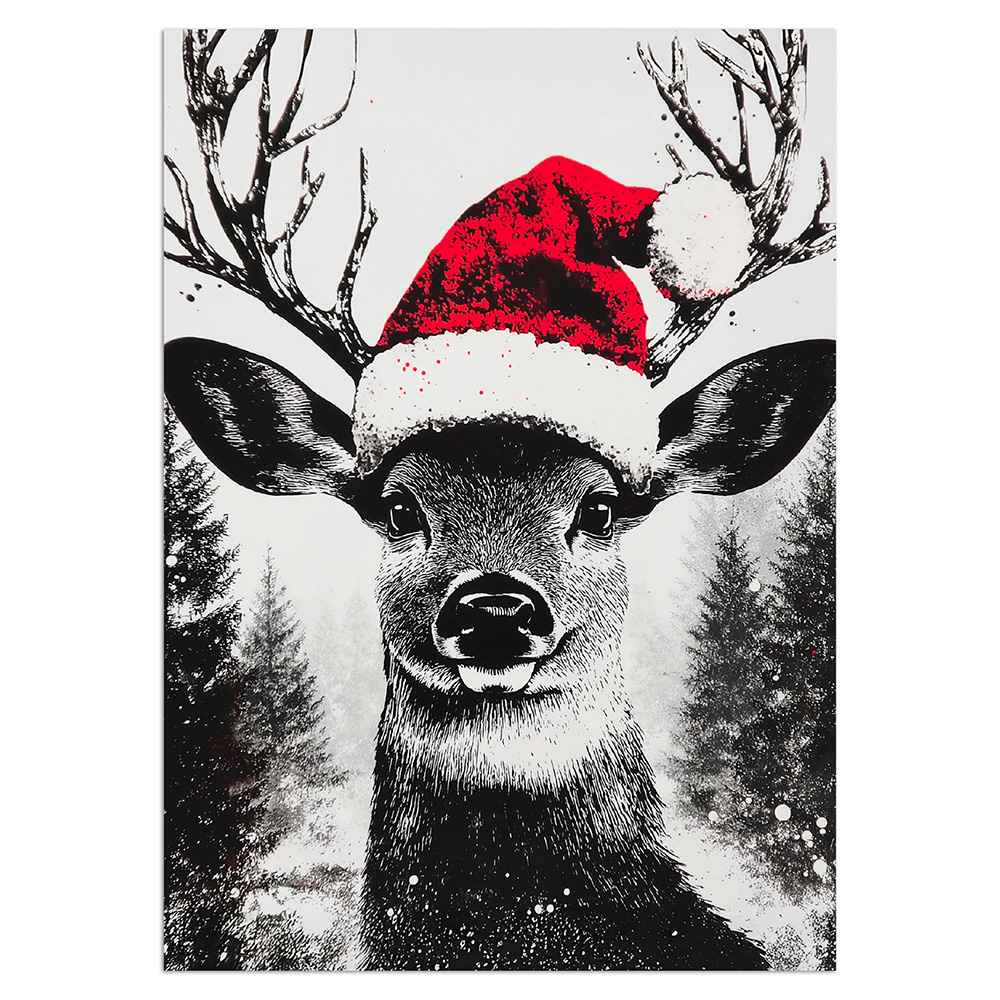 Image Christmas Greeting Card- Santa Reindeer
